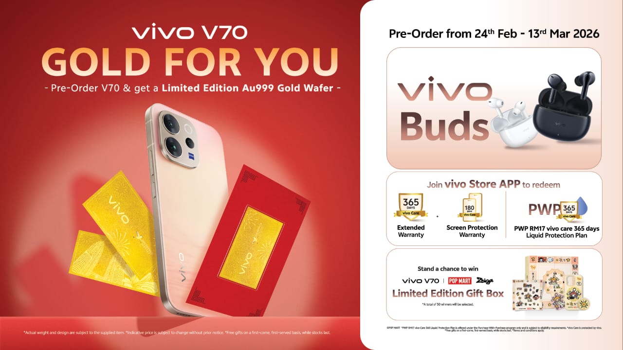 Kilauan 'Golden Hour' vivo V70 Tiba di Malaysia Bersama Kejutan Epik POP MART ZSIGA!