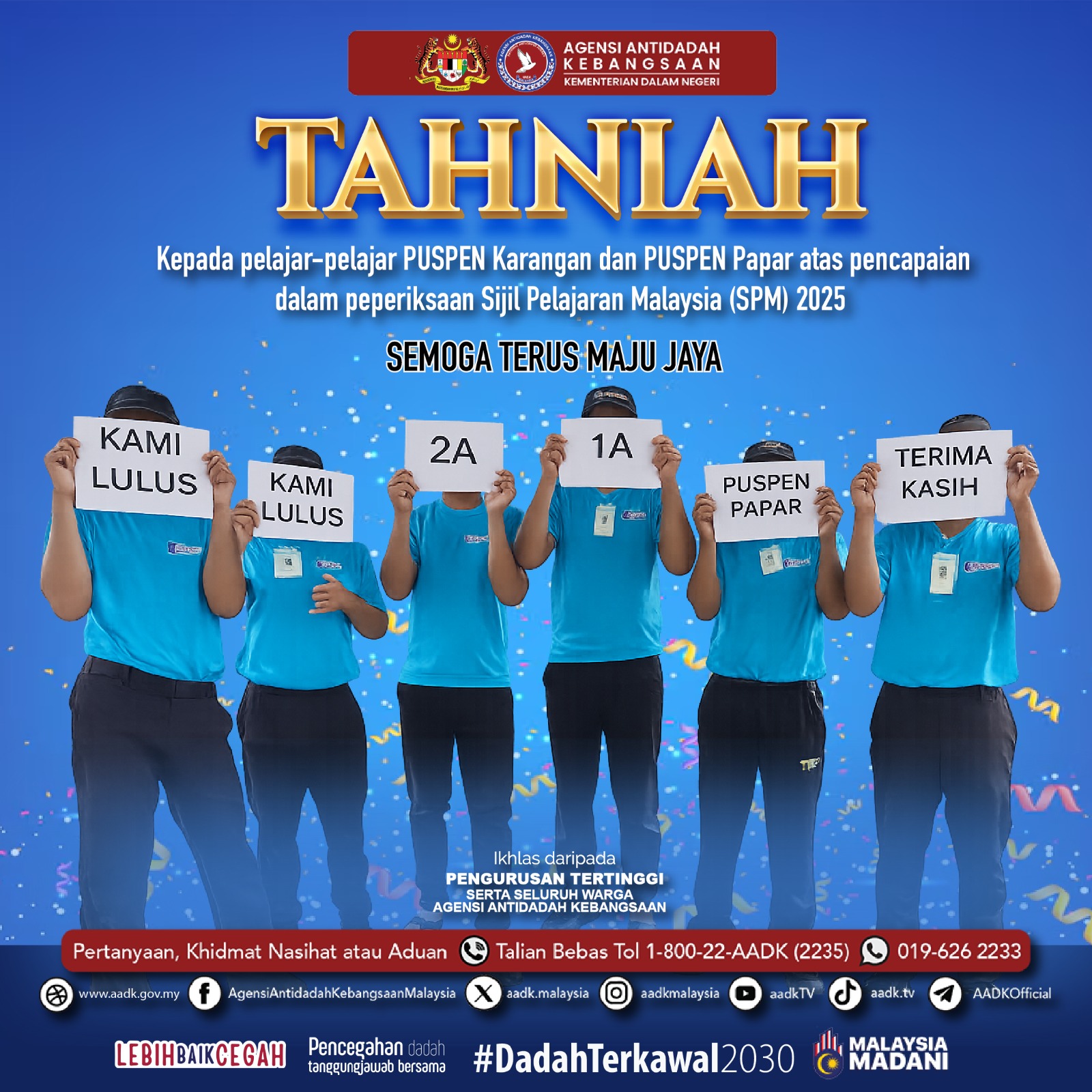 22 Klien AADK Lulus SPM 2025, Bukti Peluang Kedua Mampu Ubah Masa Depan