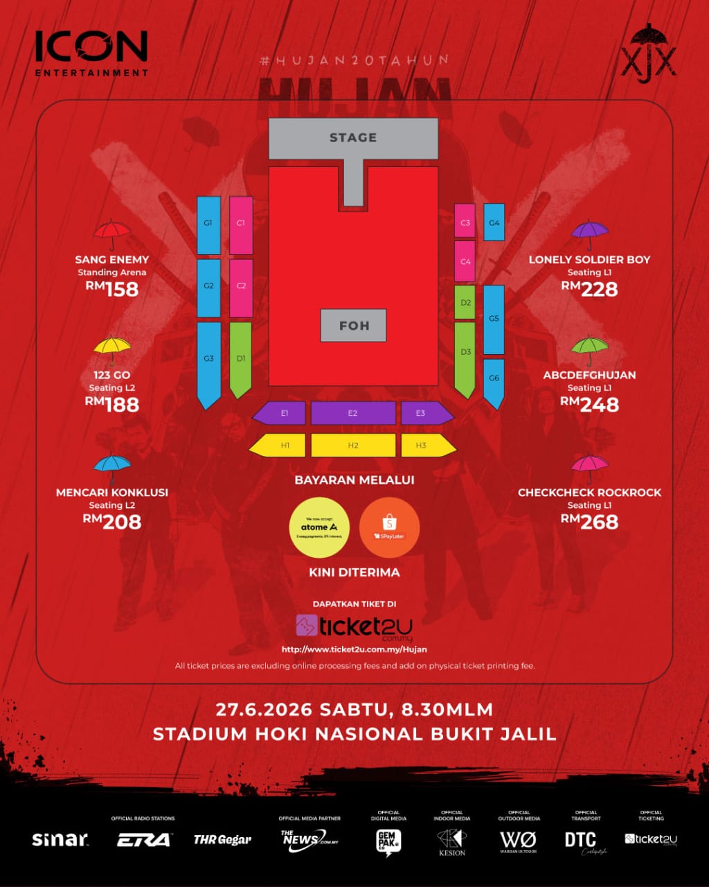 Hujan Bakal Gegar Bukit Jalil Sempena Ulang Tahun Ke-20