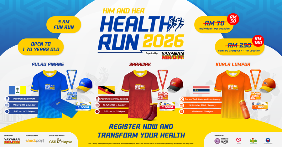 Yayasan MR D.I.Y. Anjur ‘Him & Her Health Run 2026’ Demi Kesedaran Jantung & Kanser