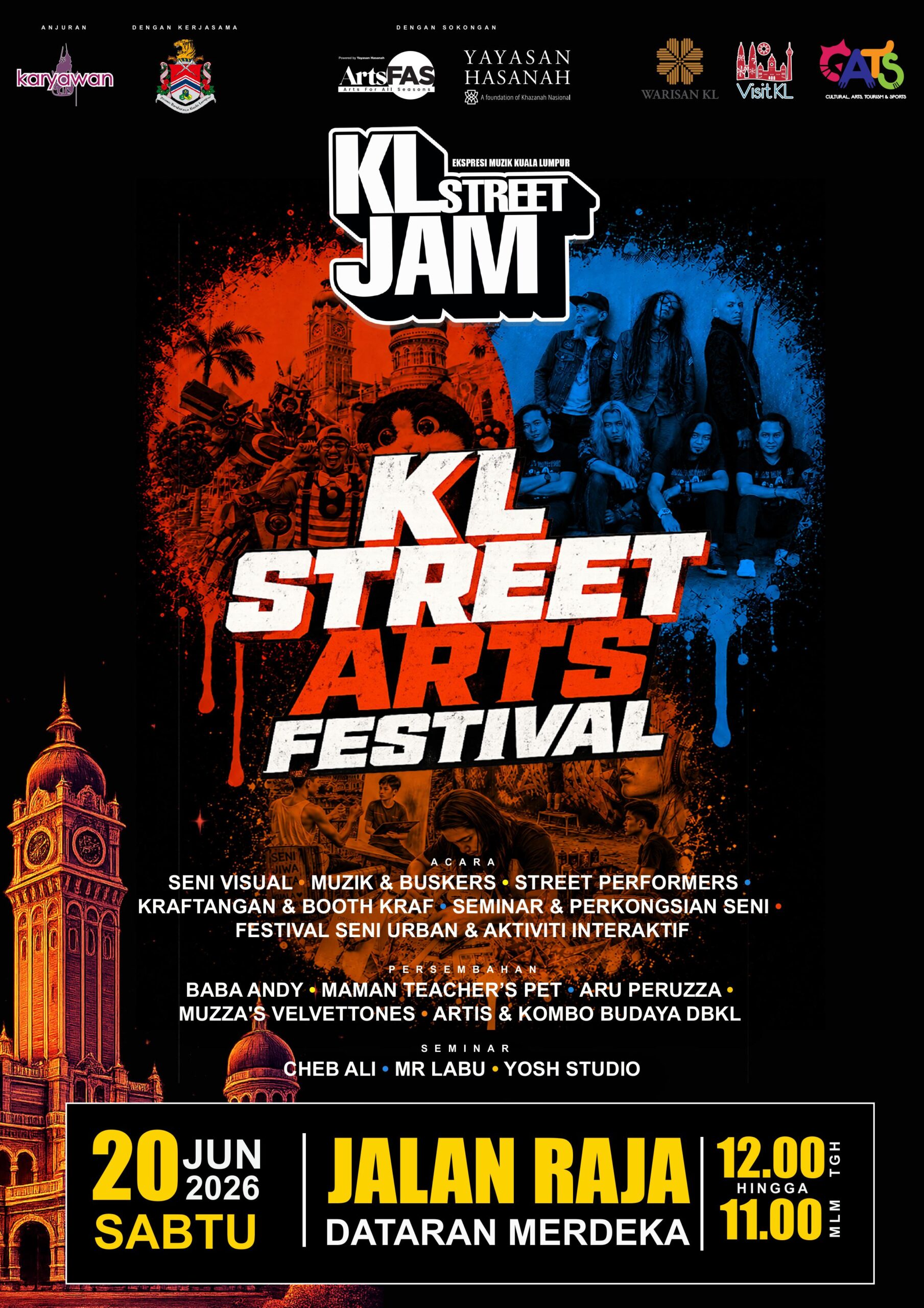 KL Street Arts Festival 2026: Manifestasi Seni dan Muzik di Dataran Merdeka