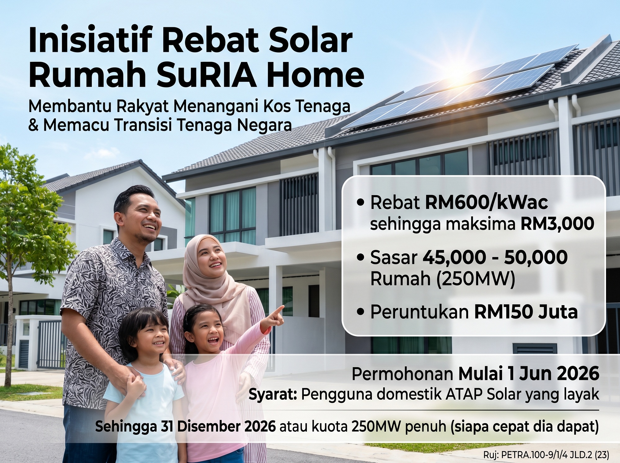 PETRA Lancar Program SuRIA Home Bantu Rakyat Kurangkan Bil Elektrik