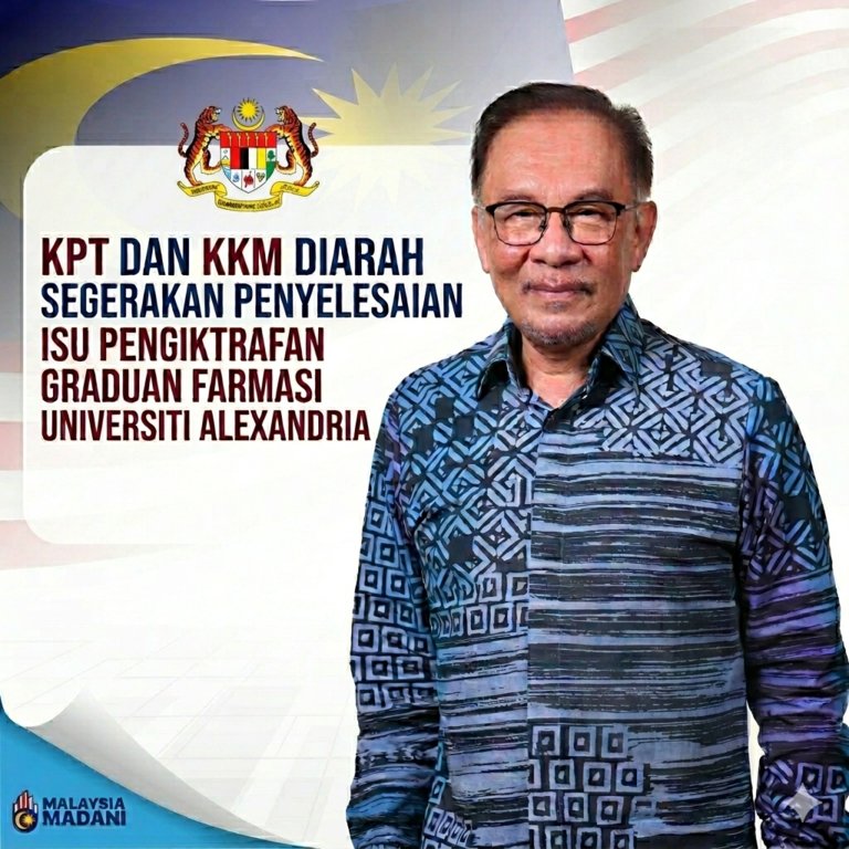 Isu Pengiktirafan Graduan Farmasi Universiti Alexandria: KPT, KKM Diarah Segerakan Penyelesaian