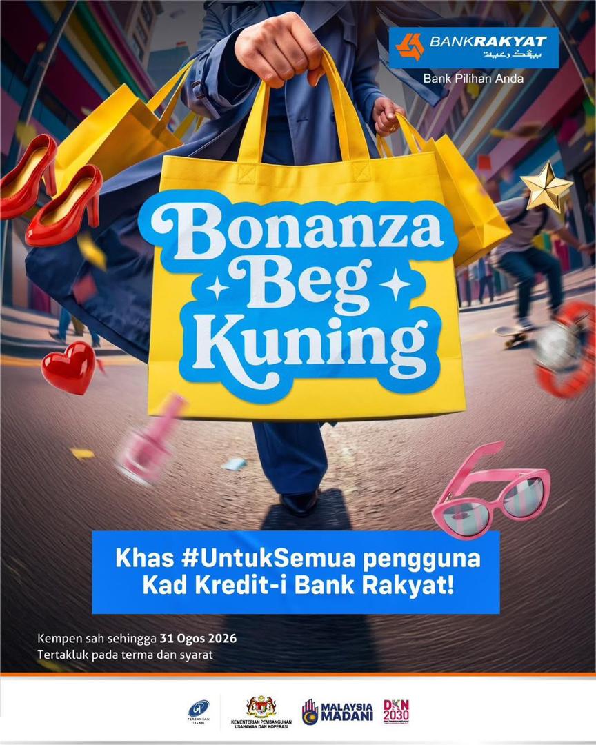 Bank Rakyat Lancar ‘Bonanza Beg Kuning’, Rebat Hingga 7% Shopping di TikTok Shop!