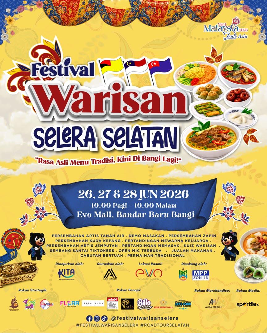 Hampir 200 Hidangan Tradisi Selatan ‘Gegar’ Bangi: Festival Warisan Selera Selatan 2026 Kembali Lebih Meriah