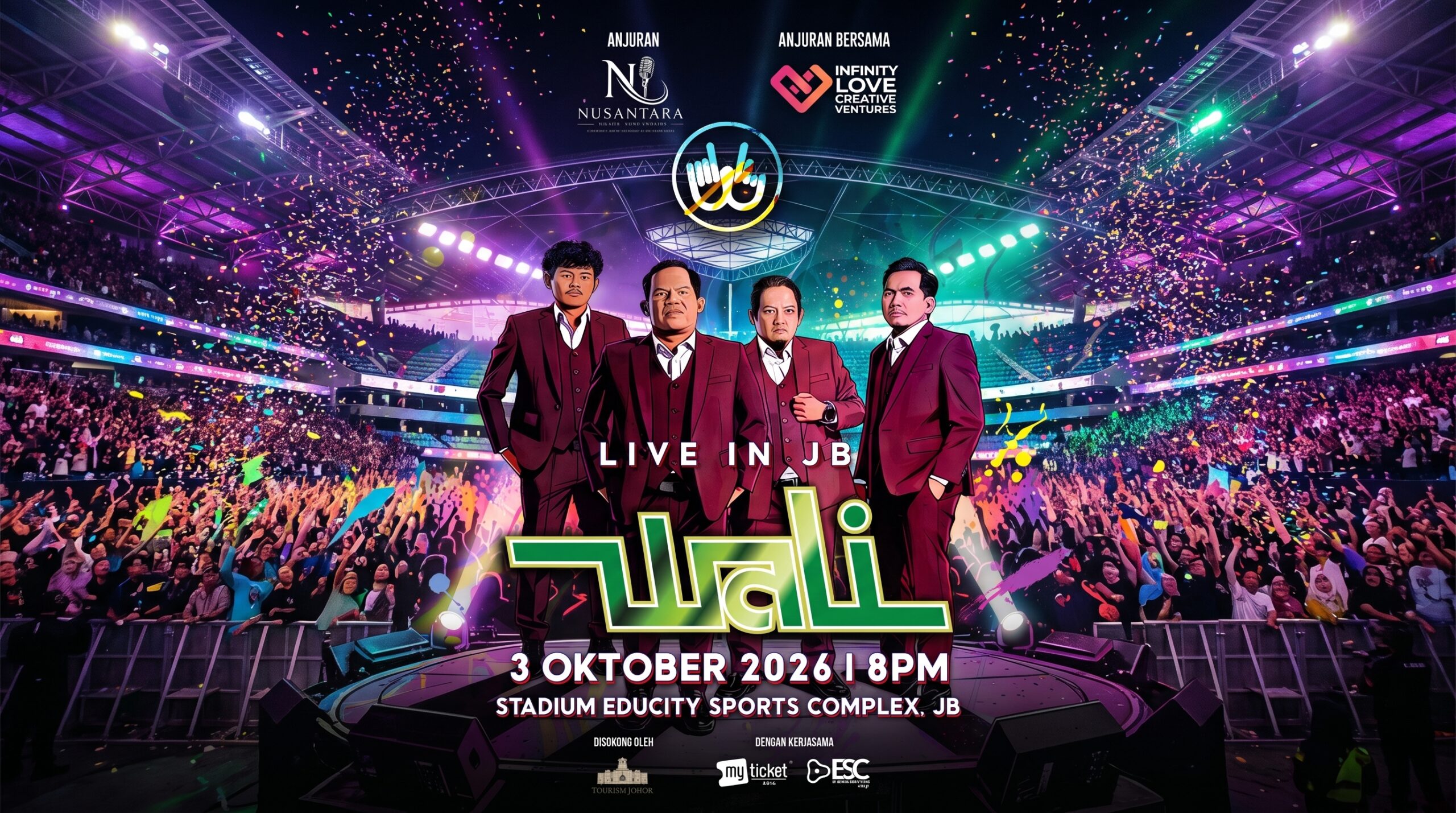 Penangan ‘Cari Jodoh’! Baru Buka Jualan, 50 Peratus Tiket Konsert Wali Band Di JB ‘Licin’ Dalam Dua Jam Penangan ‘Cari Jodoh’! Baru Buka Jualan, 50 Peratus Tiket Konsert Wali Band Di JB ‘Licin’ Dalam Dua Jam