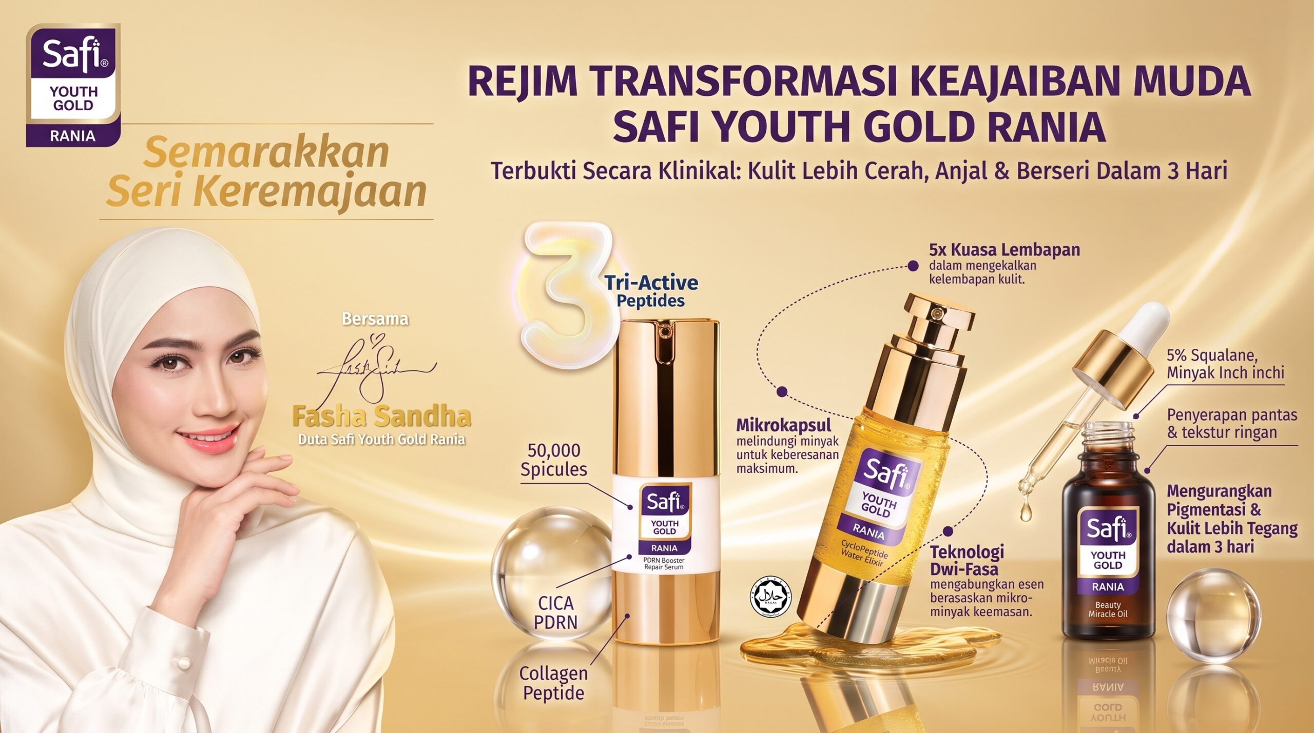 Safi Lancar Inovasi Baharu, Perkenal Serum PDRN Spicule Halal Pertama Di Malaysia