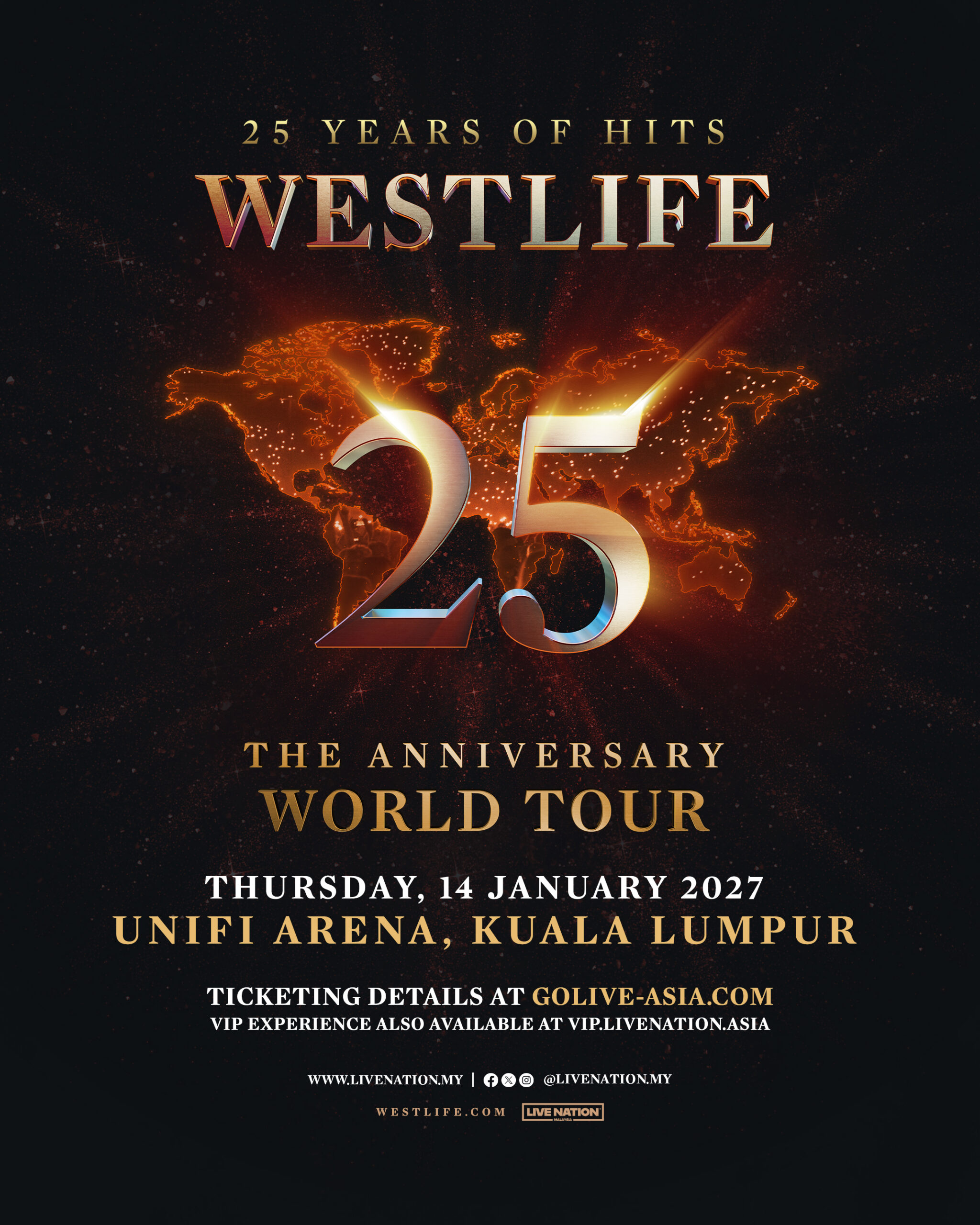 Kuala Lumpur Jadi Destinasi Pertama Jelajah Asia Tenggara Westlife 25: The Anniversary World Tour