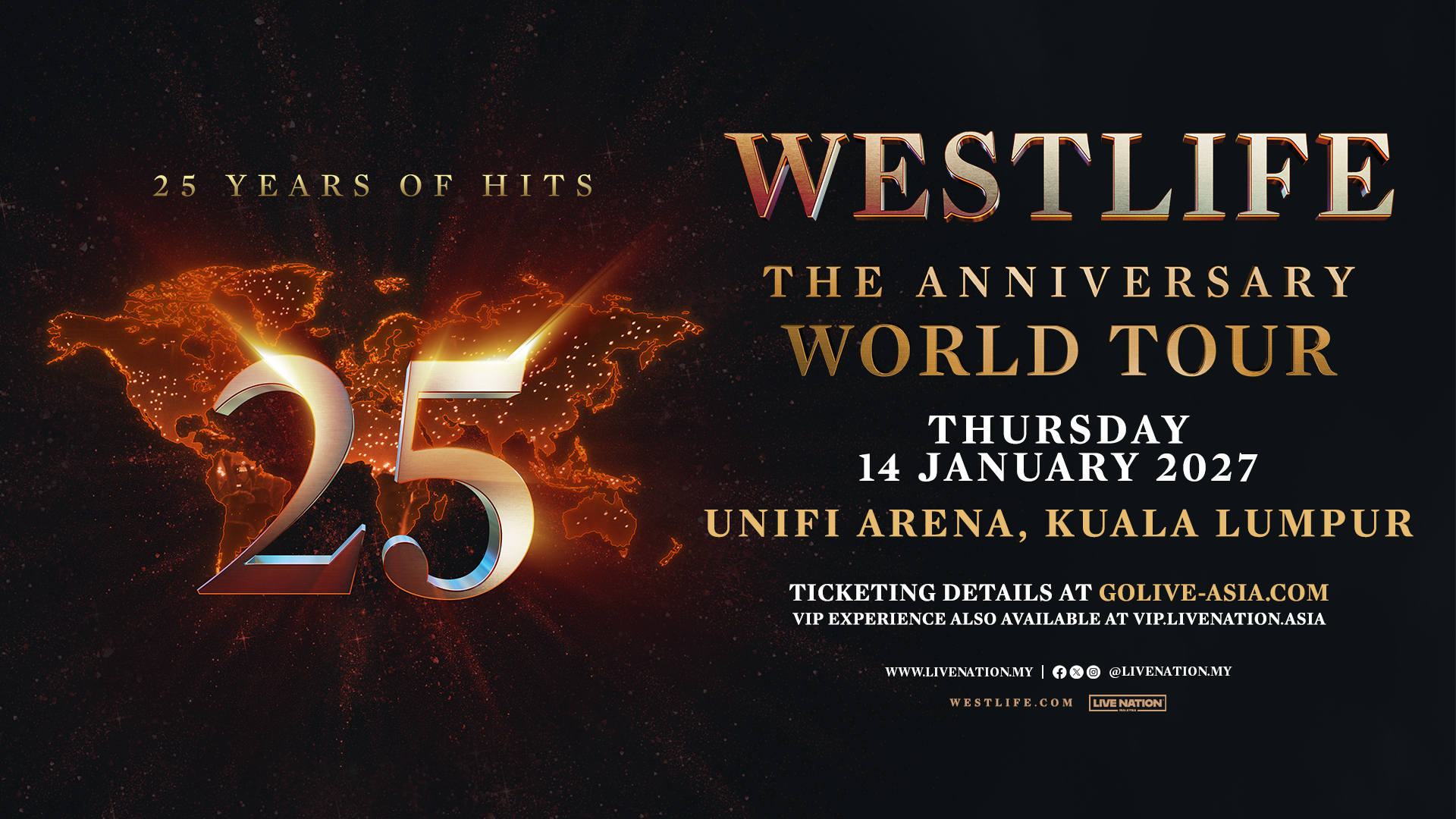 Kuala Lumpur Jadi Destinasi Pertama Jelajah Asia Tenggara Westlife 25: The Anniversary World Tour Kuala Lumpur Jadi Destinasi Pertama Jelajah Asia Tenggara Westlife 25: The Anniversary World Tour