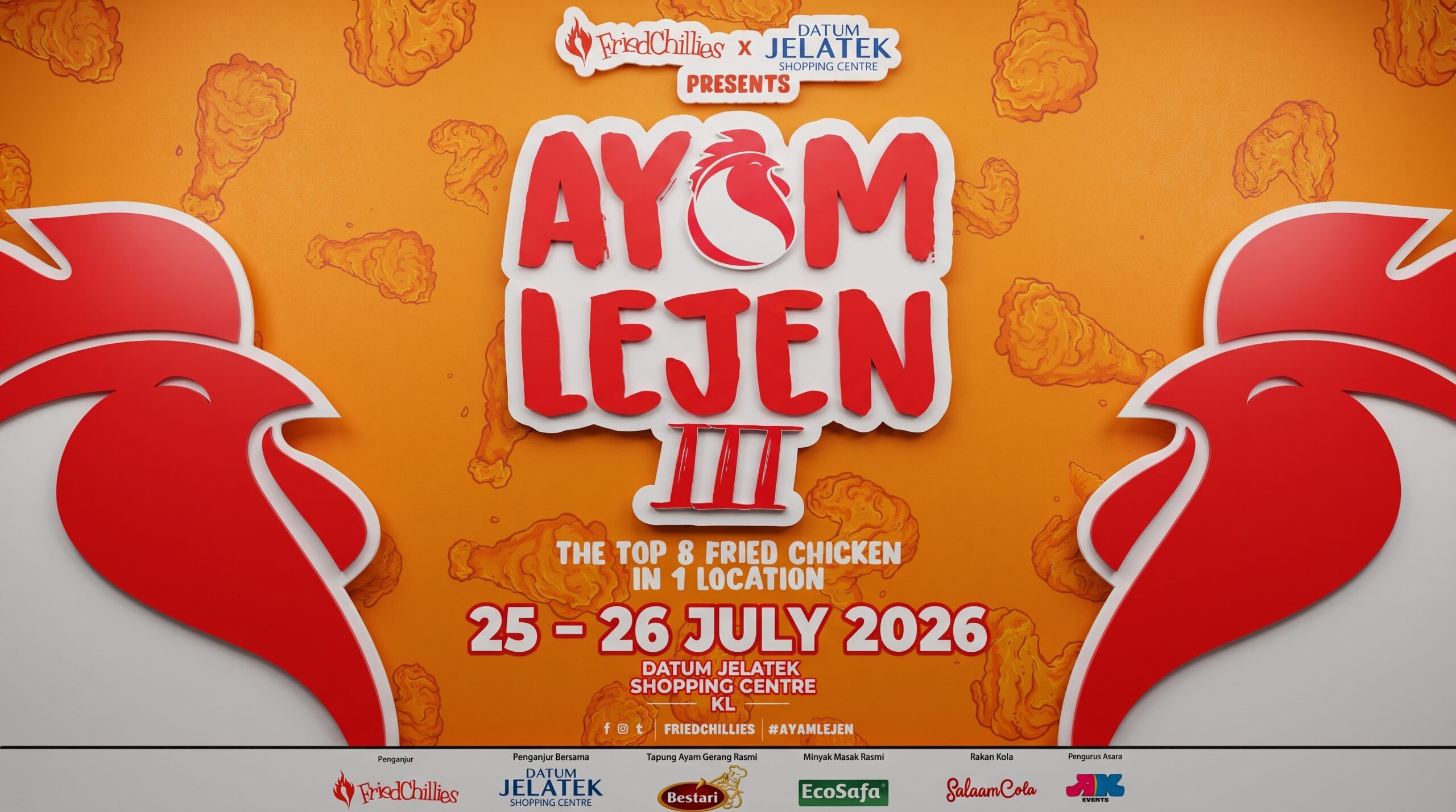 Festival Ayam Goreng Terbesar Malaysia Kembali, 8 Ayam Lejen Berentap Dalam Satu Lokasi!