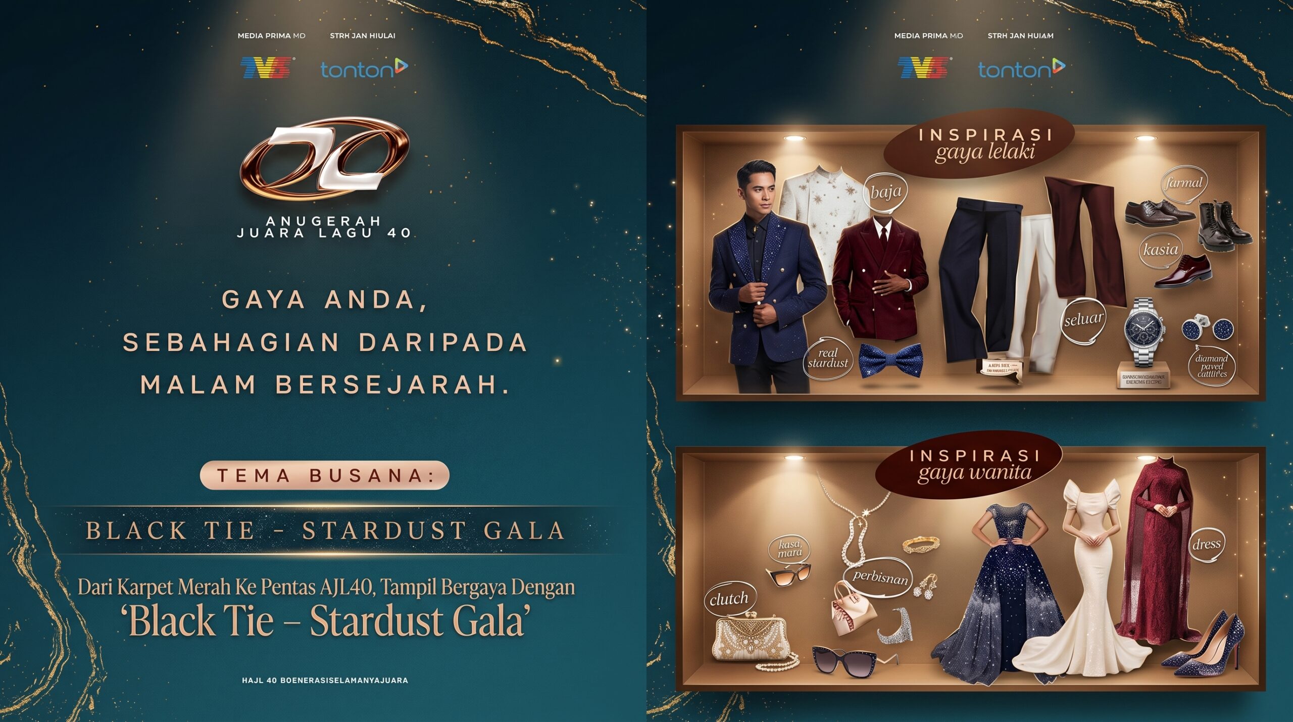 Gaya ‘Black Tie – Stardust Gala’ Jadi Pertaruhan, AJL40 Ingatkan Penonton Patuhi Kod Pakaian!