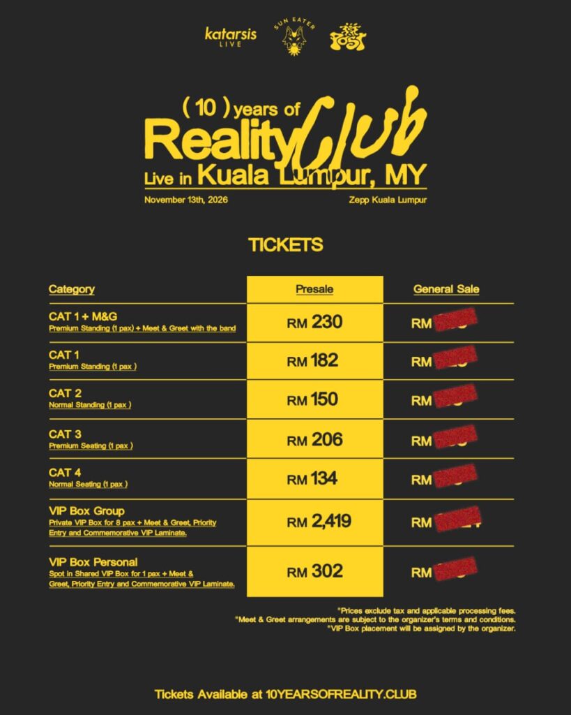 Hanya Satu Malam! Reality Club Bawa Perayaan 10 Tahun Ke Kuala Lumpur