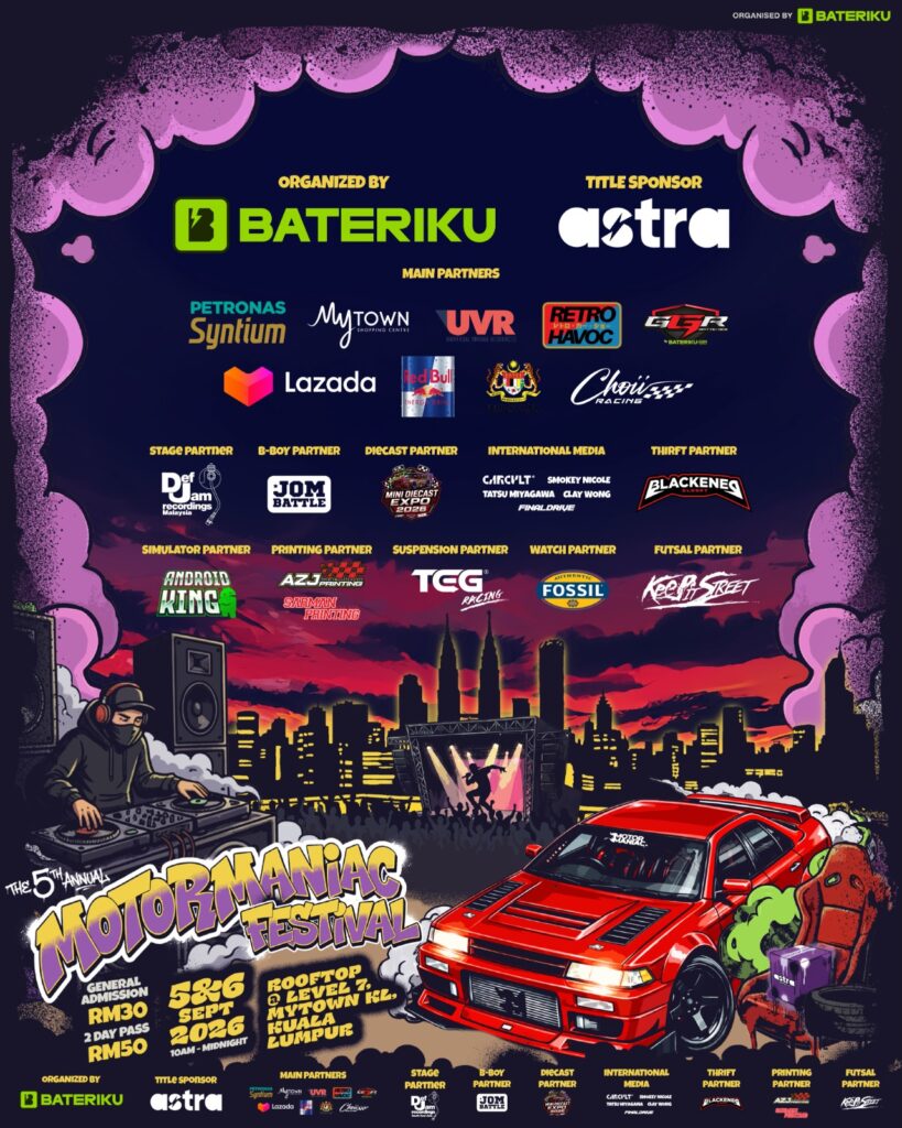 Festival MotorManiac 2026: Pentas Automotif Terbesar KL Janji Pengalaman Luar Biasa di MyTOWN September Ini