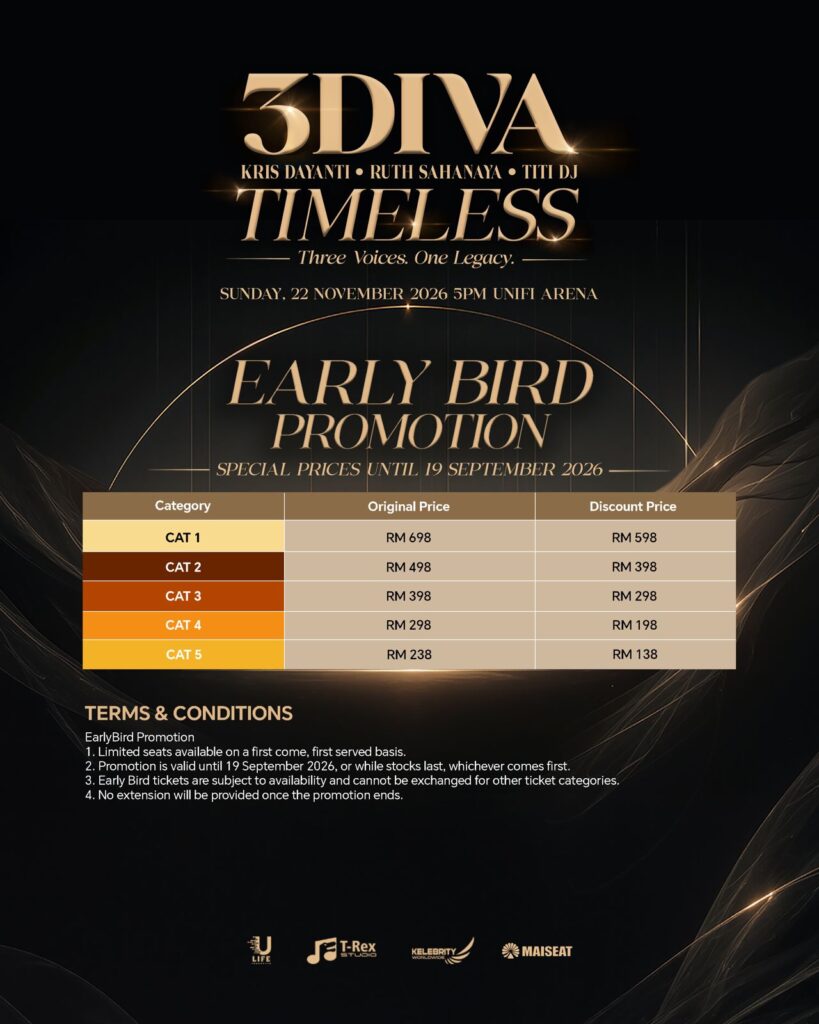 3DIVA Kembali Gegar Kuala Lumpur, Tiket TIMELESS Dijual 5 September Dengan Harga Early Bird Serendah RM138