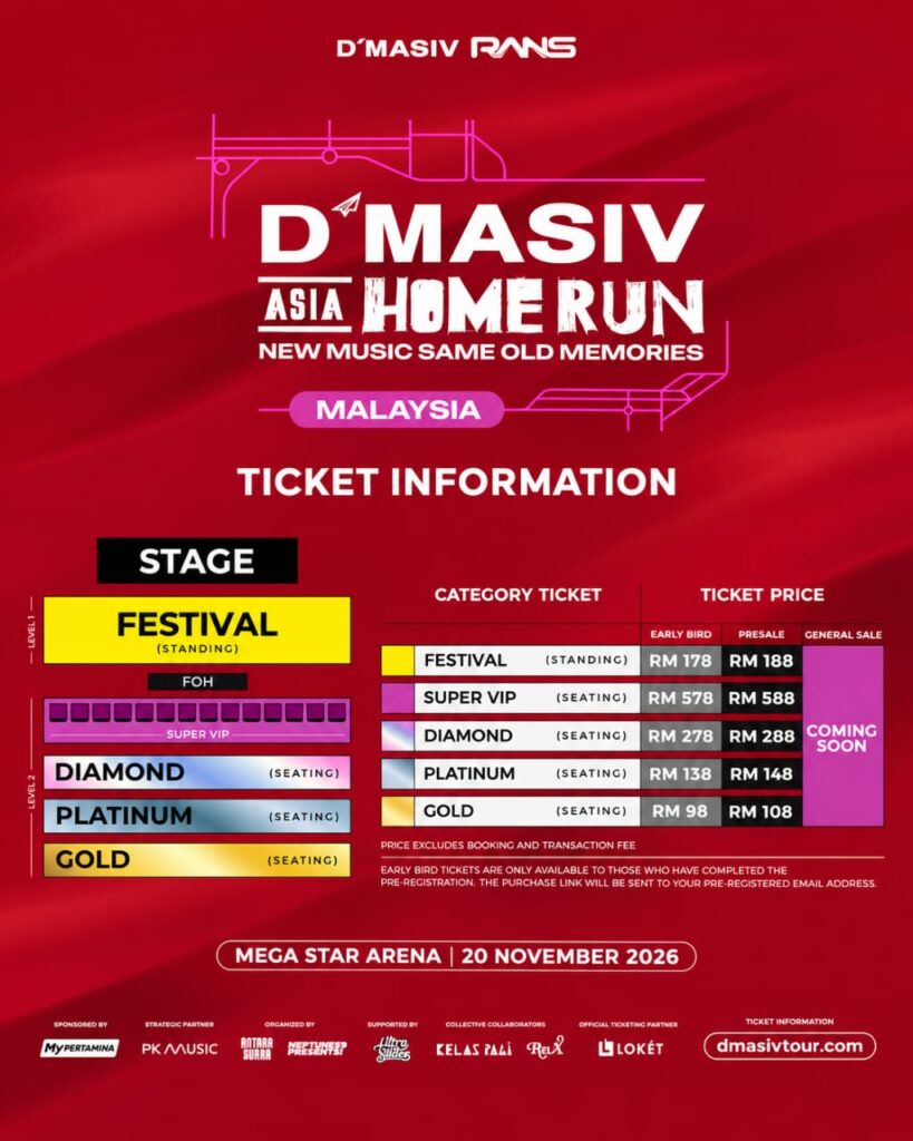 D'Masiv Kembali Gegar Kuala Lumpur, Mega Star Arena Jadi Pentas Asia Home Run November Ini