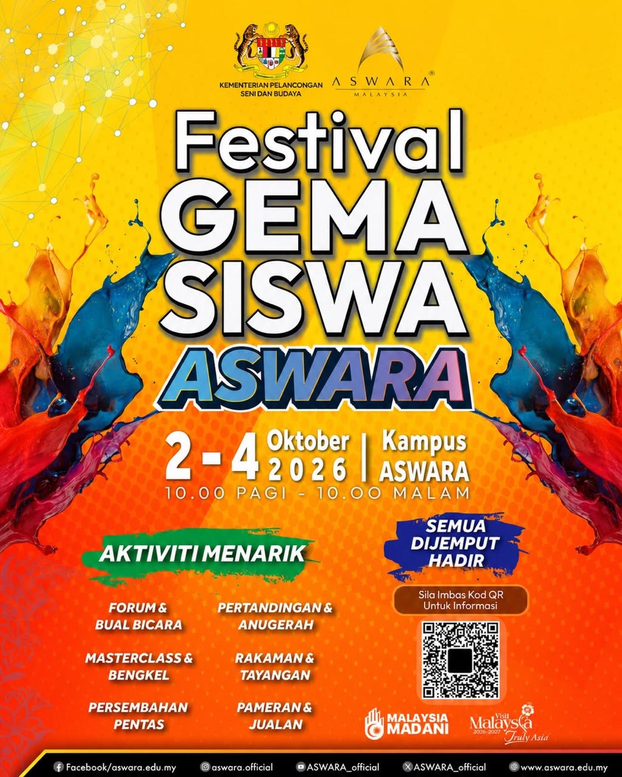 'Malam Kemala Irama' Gamit Kenangan Pak Ngah! ASWARA Himpun Bakat Luar Biasa Menerusi Festival Gema Siswa 2026