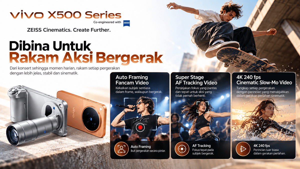 vivo X500 Series Dilancar Di Malaysia, Tampil Kamera ZEISS APO 200MP Dan Bateri Terbesar Siri X