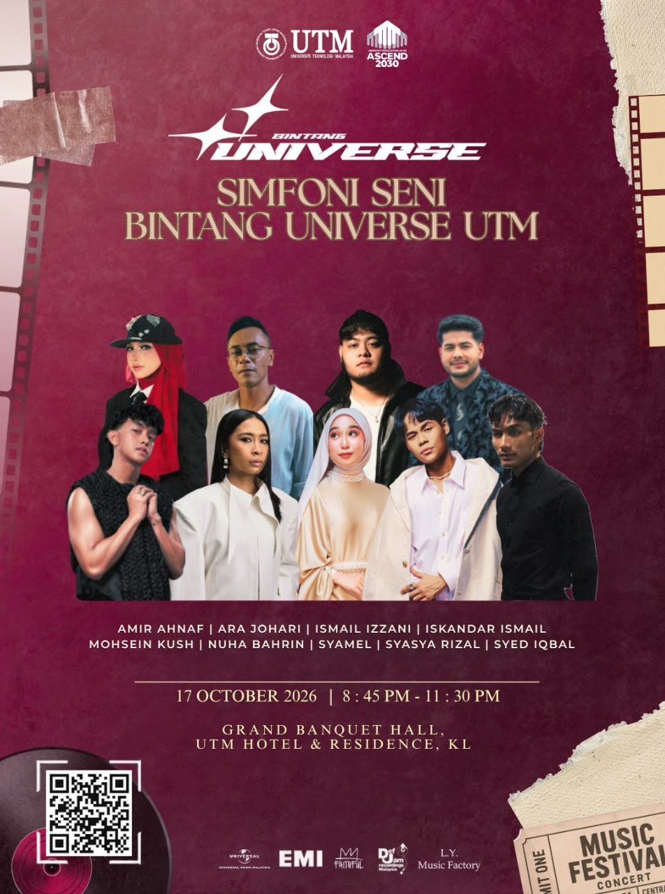 9 Bintang Popular Bersatu Di Bintang Universe UTM, Janji Malam Magis Buat Peminat