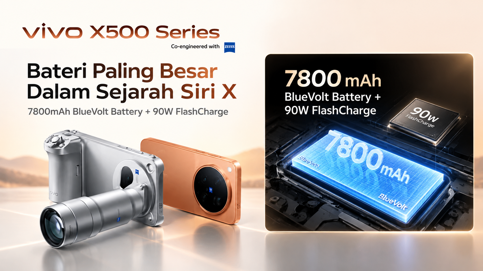 vivo X500 Series Dilancar Di Malaysia, Tampil Kamera ZEISS APO 200MP Dan Bateri Terbesar Siri X